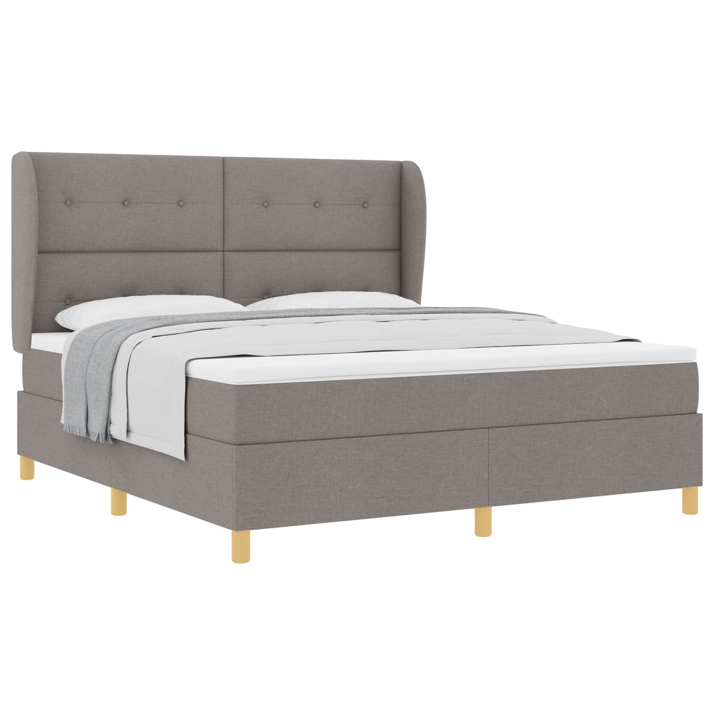 vidaXL Κρεβάτι με ελατήρια με κεφαλάρι Taupe 200 x 180 cm ύφασμα