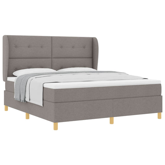 vidaXL Κρεβάτι με ελατήρια με κεφαλάρι Taupe 200 x 180 cm ύφασμα