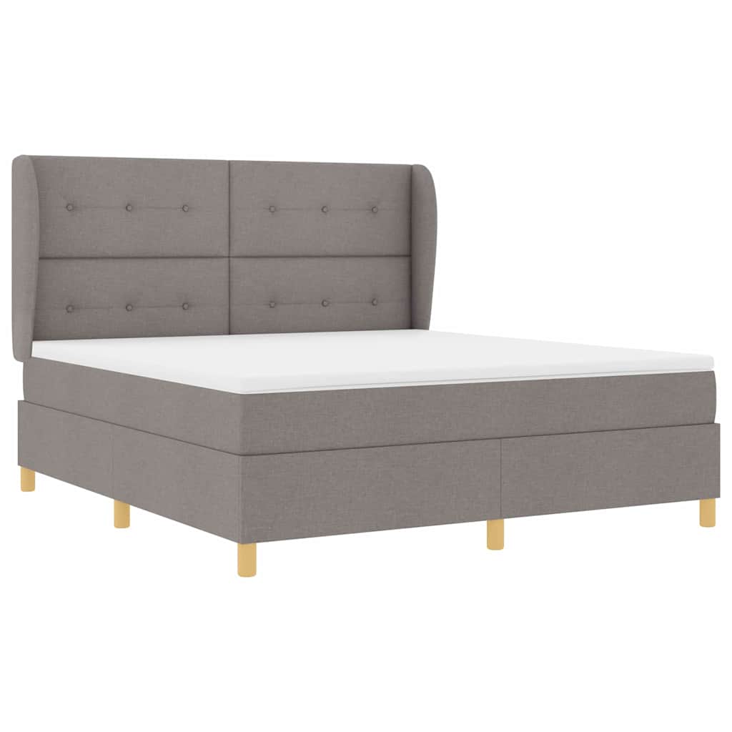 vidaXL Κρεβάτι με ελατήρια με κεφαλάρι Taupe 200 x 180 cm ύφασμα