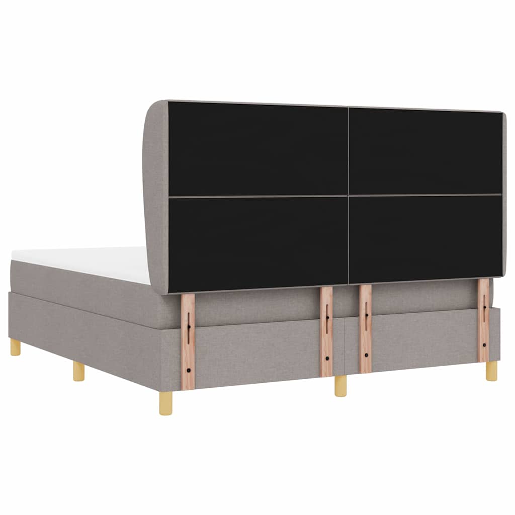 vidaXL Κρεβάτι με ελατήρια με κεφαλάρι Taupe 200 x 180 cm ύφασμα
