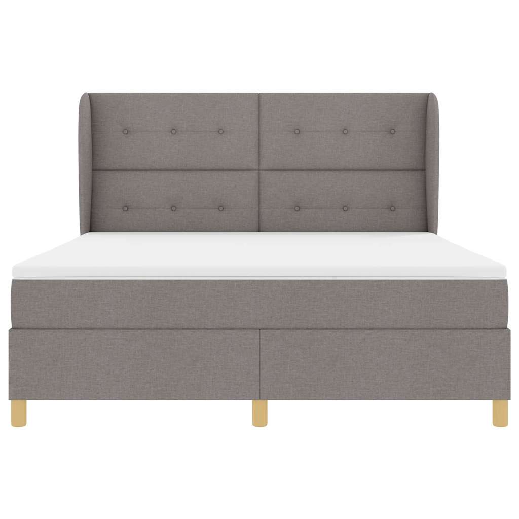 vidaXL Κρεβάτι με ελατήρια με κεφαλάρι Taupe 200 x 180 cm ύφασμα