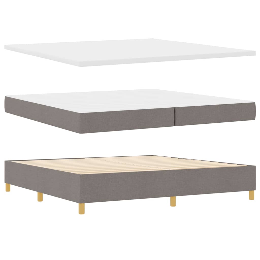 vidaXL Κρεβάτι με ελατήρια με κεφαλάρι Taupe 200 x 200 cm ύφασμα