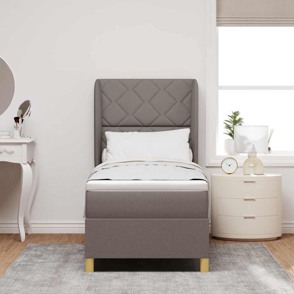 vidaXL Κρεβάτι με ελατήρια με κεφαλάρι Taupe 200 x 80 εκατοστά ύφασμα