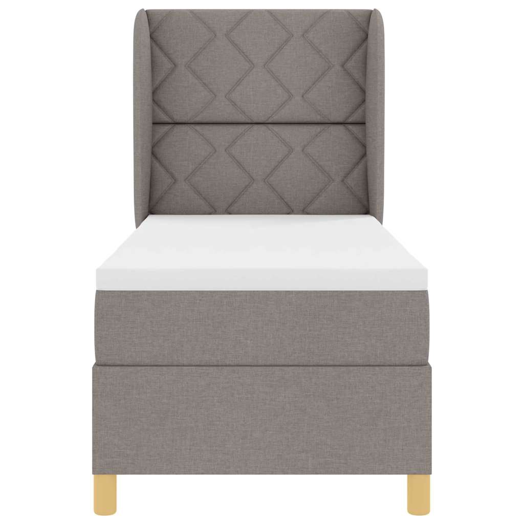 vidaXL Κρεβάτι με ελατήρια με κεφαλάρι Taupe 200 x 80 εκατοστά ύφασμα