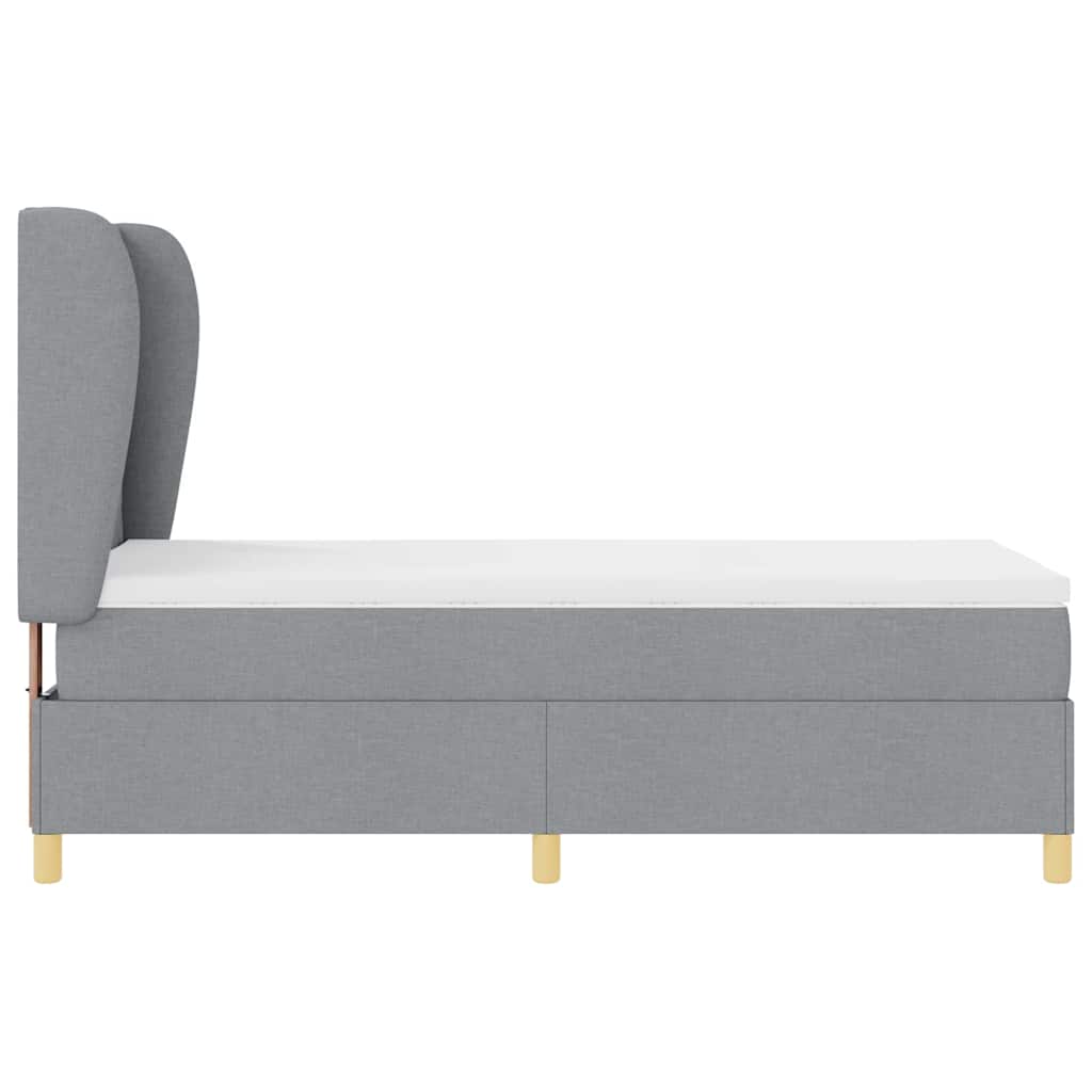 vidaXL Κρεβάτι με ελατήρια Ανοιχτό γκρι 200 x 100 cm ύφασμα