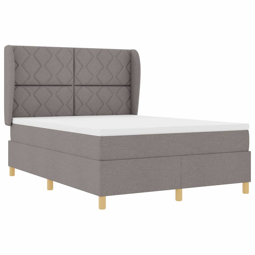 vidaXL Κρεβάτι με ελατήρια με κεφαλάρι Taupe 200 x 160 εκατοστά ύφασμα
