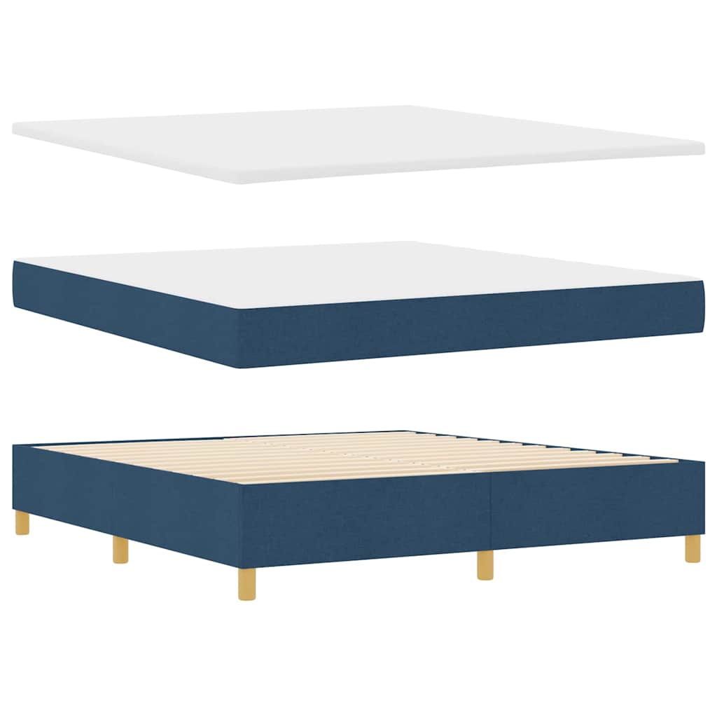 vidaXL Κρεβάτι με ελατήρια με μαξιλάρι Μπλε 200 x 180 cm ύφασμα