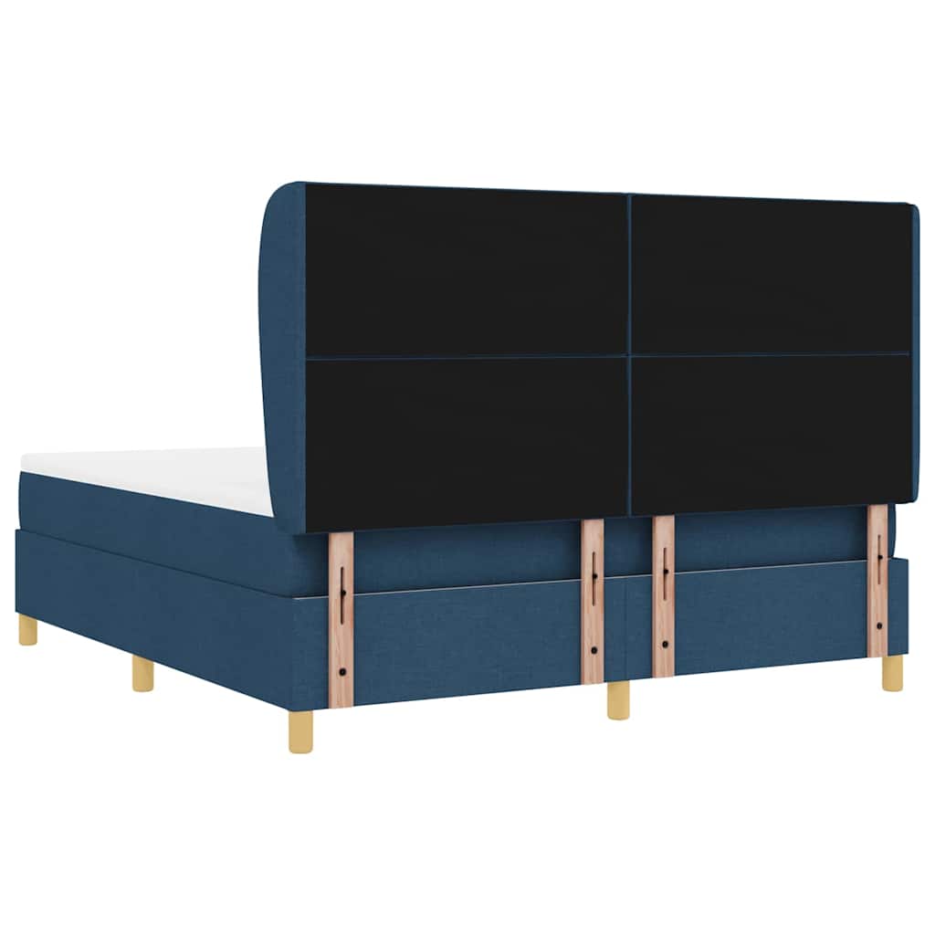 vidaXL Κρεβάτι με ελατήρια με μαξιλάρι Μπλε 200 x 180 cm ύφασμα