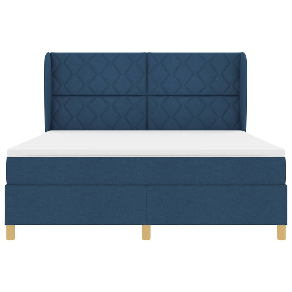 vidaXL Κρεβάτι με ελατήρια με μαξιλάρι Μπλε 200 x 180 cm ύφασμα