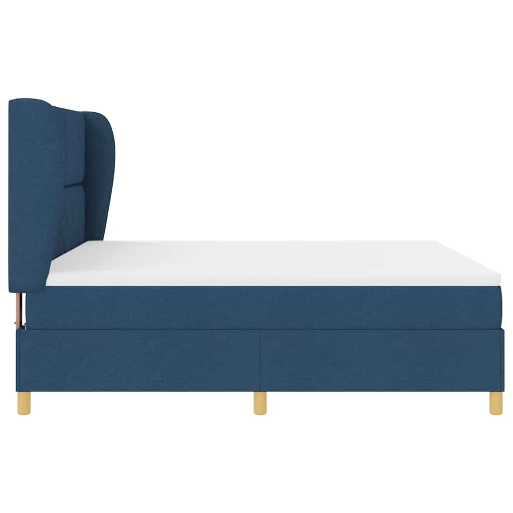 vidaXL Κρεβάτι με ελατήρια με μαξιλάρι Μπλε 200 x 180 cm ύφασμα