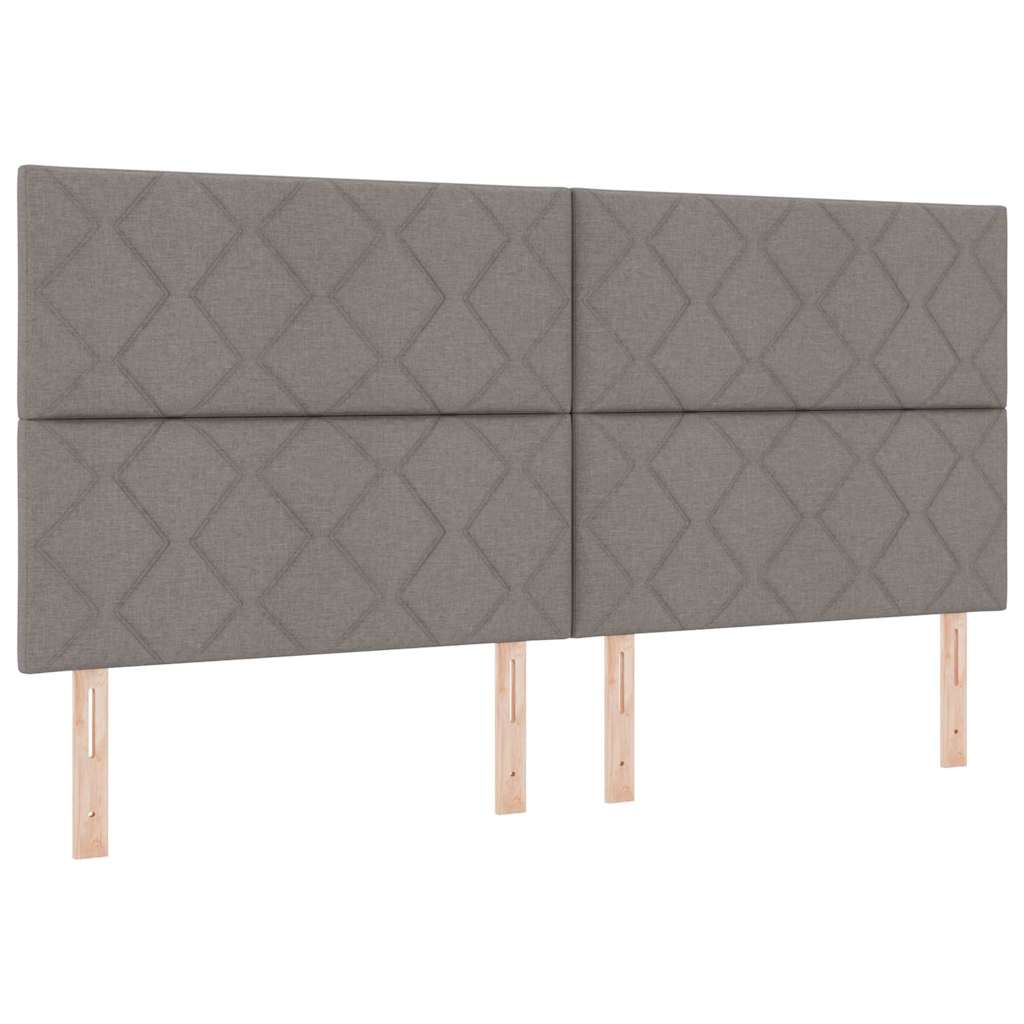 vidaXL Κρεβάτι με ελατήρια με κεφαλάρι Taupe 200 x 200 cm ύφασμα