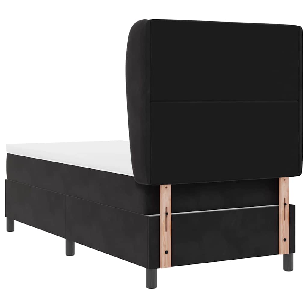 vidaXL Κρεβάτι με ελατήρια με στρώμα Μαύρο 190 x 90 cm Βελούδο