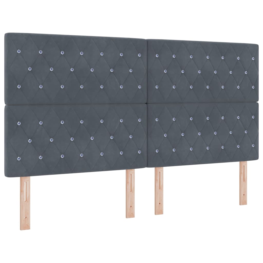 vidaXL Κρεβάτι με ελατήρια Σκούρο Γκρι 200 x 180 cm Βελούδο