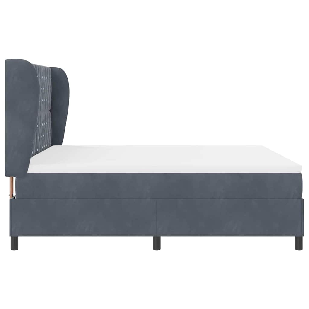 vidaXL Κρεβάτι με ελατήρια Σκούρο Γκρι 200 x 180 cm Βελούδο