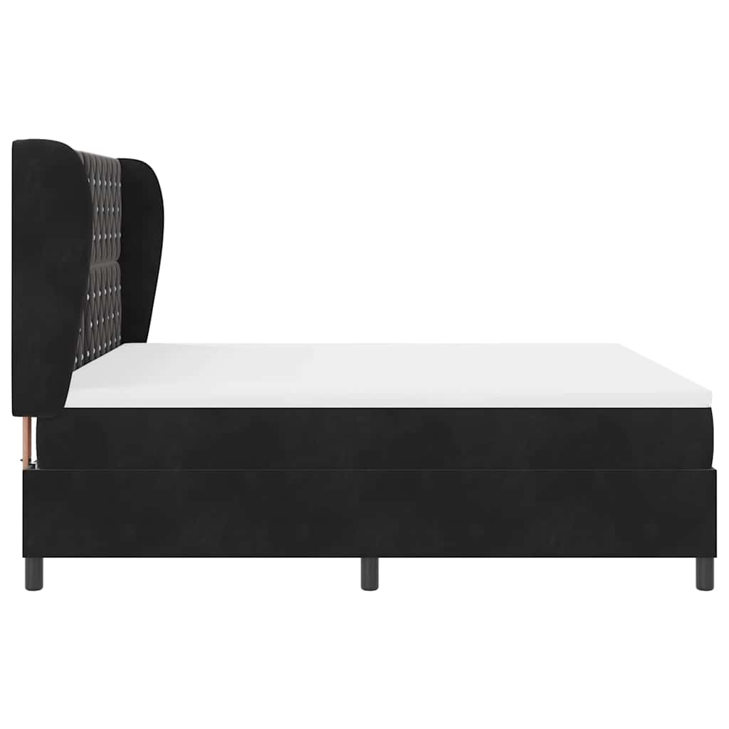 vidaXL Κρεβάτι με ελατήρια με στρώμα Μαύρο 200 x 180 cm Βελούδο