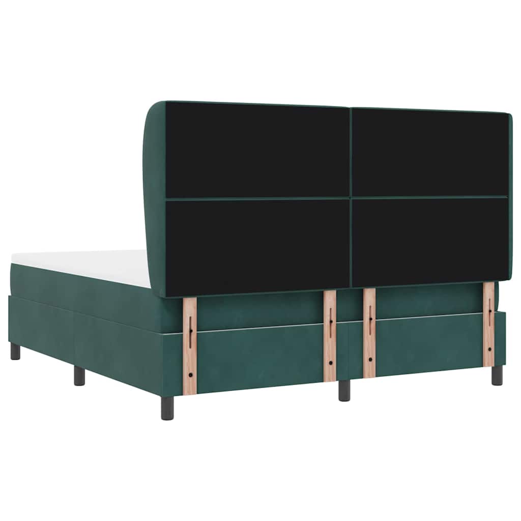 vidaXL Κρεβάτι με ελατήρια Σκούρο Πράσινο 200 x 180 cm Βελούδο