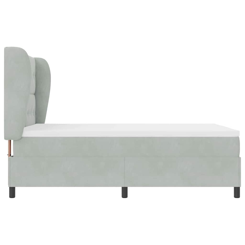 vidaXL Κρεβάτι με ελατήρια Ανοιχτό γκρι 200 x 140 cm Βελούδο