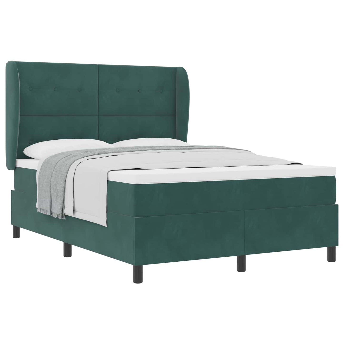 vidaXL Κρεβάτι με ελατήρια Σκούρο Πράσινο 200 x 140 cm Βελούδο