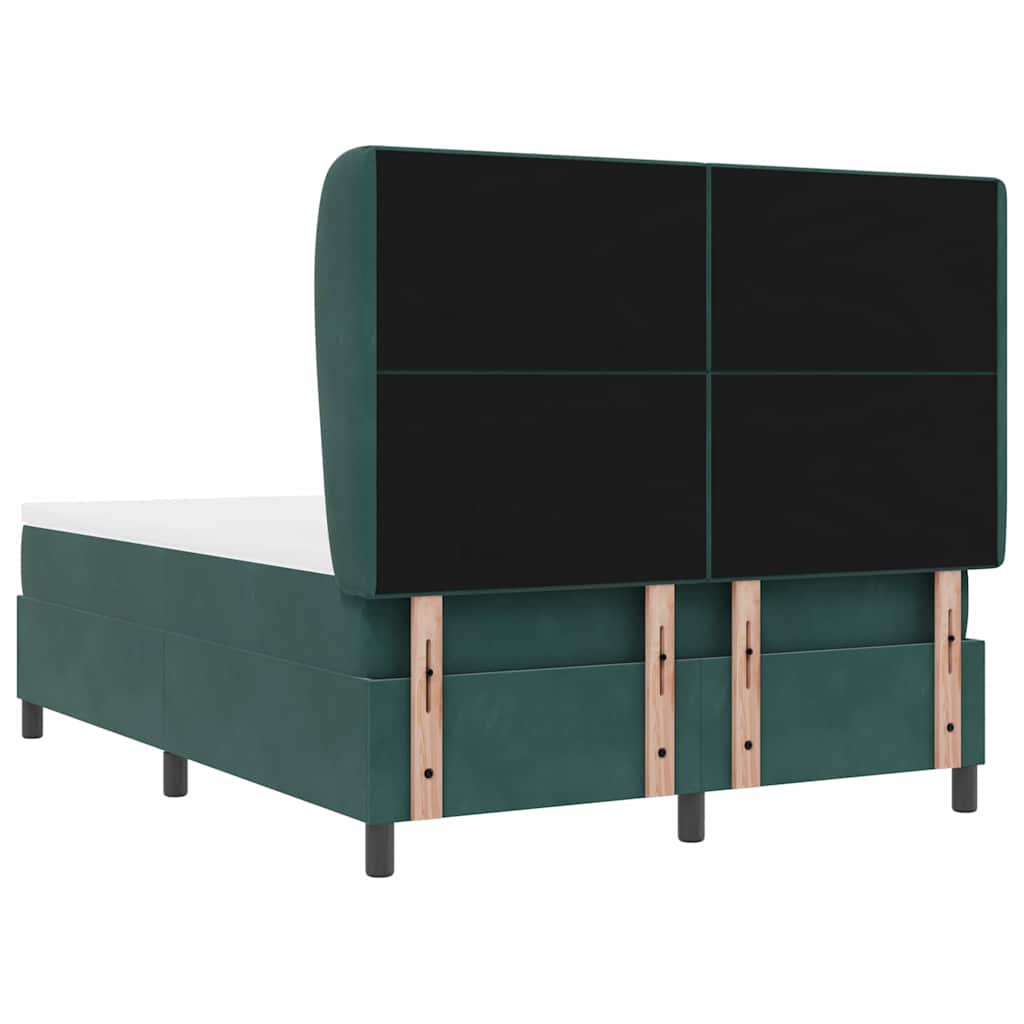 vidaXL Κρεβάτι με ελατήρια Σκούρο Πράσινο 200 x 140 cm Βελούδο
