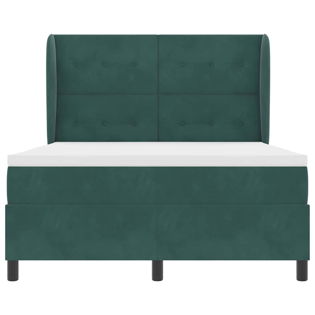 vidaXL Κρεβάτι με ελατήρια Σκούρο Πράσινο 200 x 140 cm Βελούδο