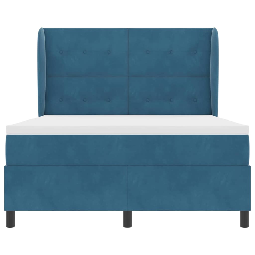 vidaXL Κρεβάτι με ελατήρια Σκούρο Μπλε 200 x 140 cm Βελούδο