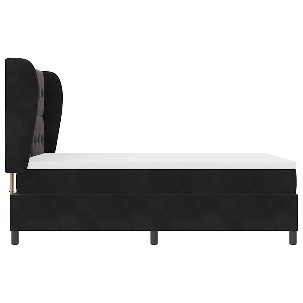 vidaXL Κρεβάτι με ελατήρια Μαύρο 200 x 160 εκατοστά Βελούδο