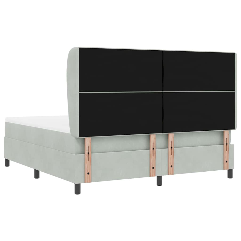 vidaXL Κρεβάτι με ελατήρια Ανοιχτό γκρι 200 x 180 cm Βελούδο