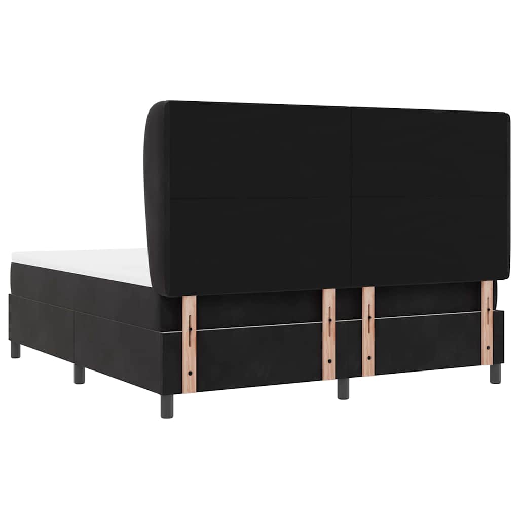vidaXL Κρεβάτι με ελατήρια με κεφαλάρι Μαύρο 200 x 180 cm Βελούδο
