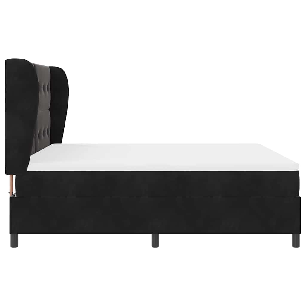 vidaXL Κρεβάτι με ελατήρια με κεφαλάρι Μαύρο 200 x 180 cm Βελούδο