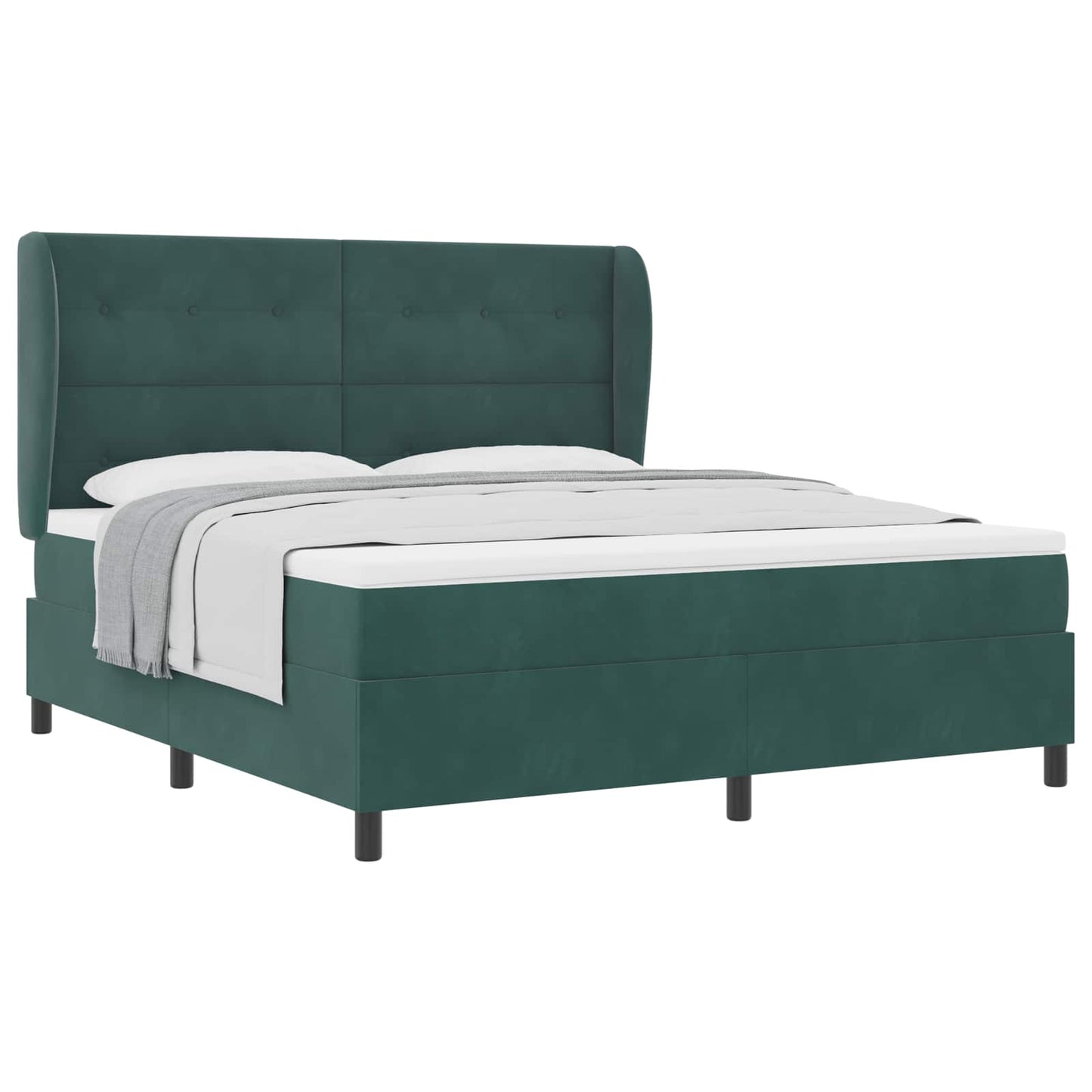 vidaXL Κρεβάτι με ελατήρια Σκούρο Πράσινο 200 x 180 cm Βελούδο