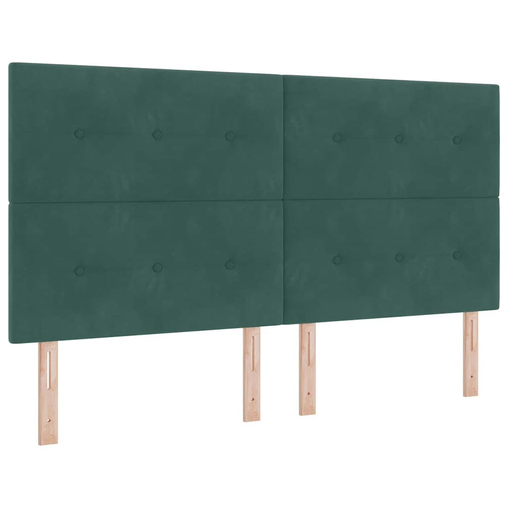 vidaXL Κρεβάτι με ελατήρια Σκούρο Πράσινο 200 x 180 cm Βελούδο