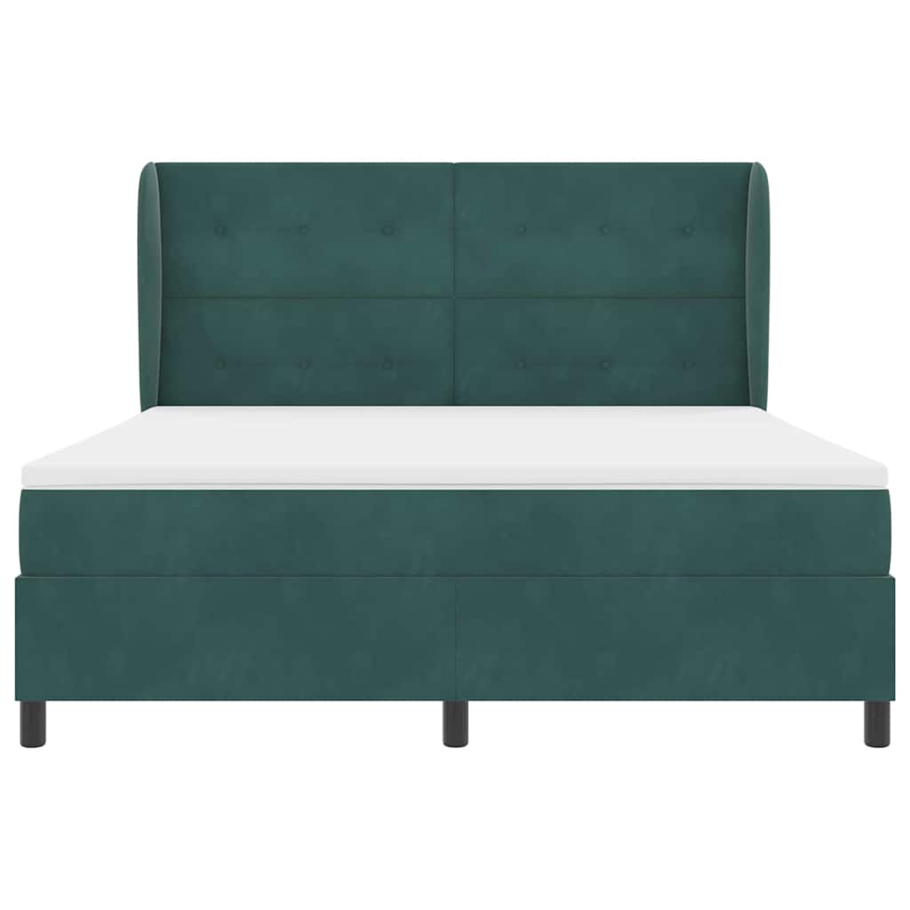 vidaXL Κρεβάτι με ελατήρια Σκούρο Πράσινο 200 x 180 cm Βελούδο