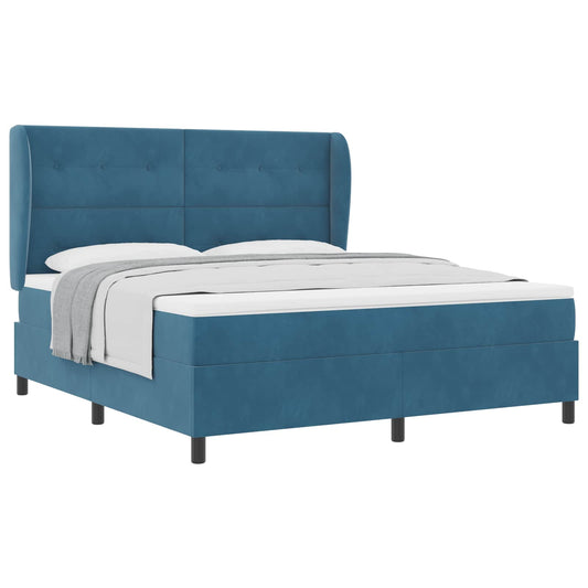 vidaXL Κρεβάτι με ελατήρια Σκούρο Μπλε 200 x 180 cm Βελούδο