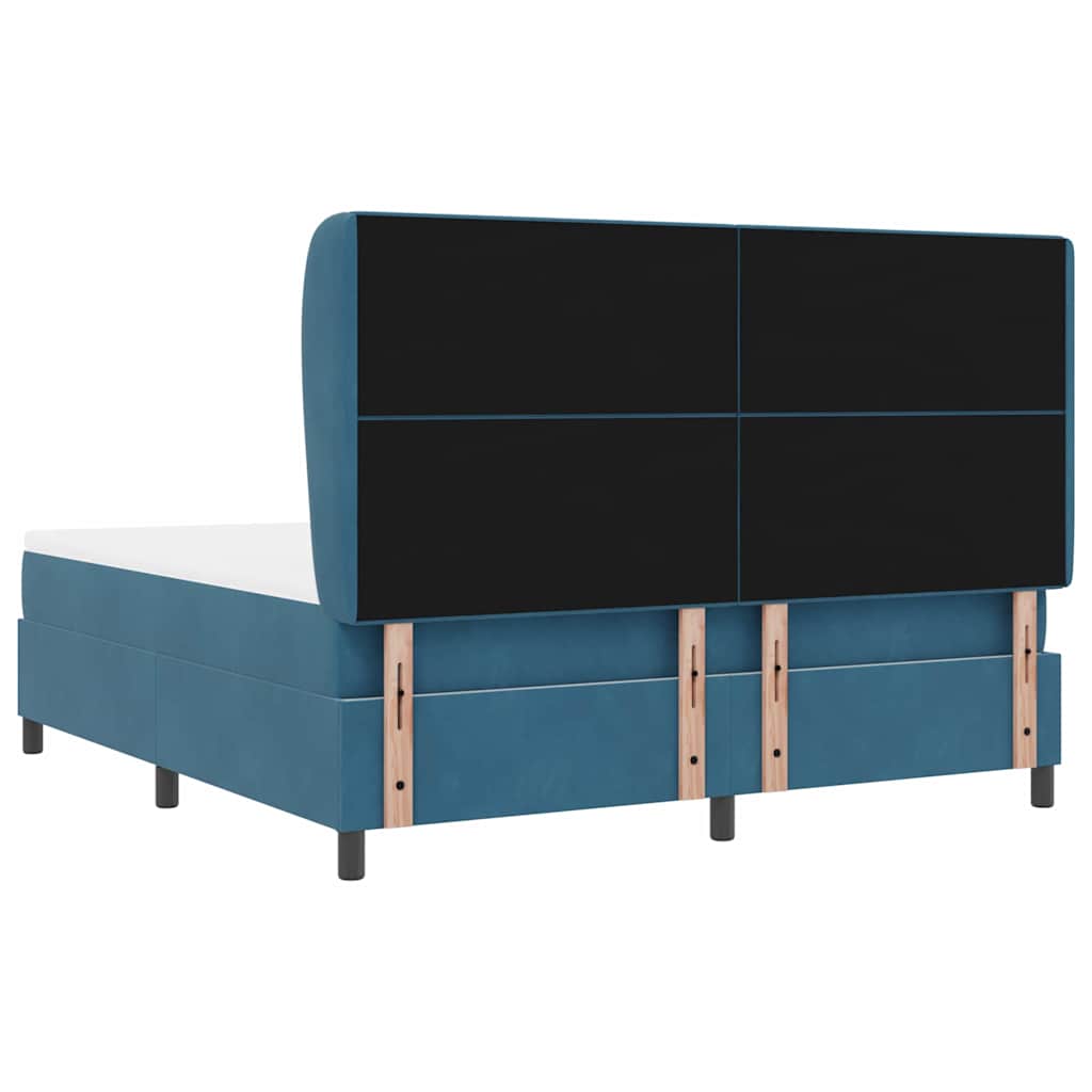 vidaXL Κρεβάτι με ελατήρια Σκούρο Μπλε 200 x 180 cm Βελούδο