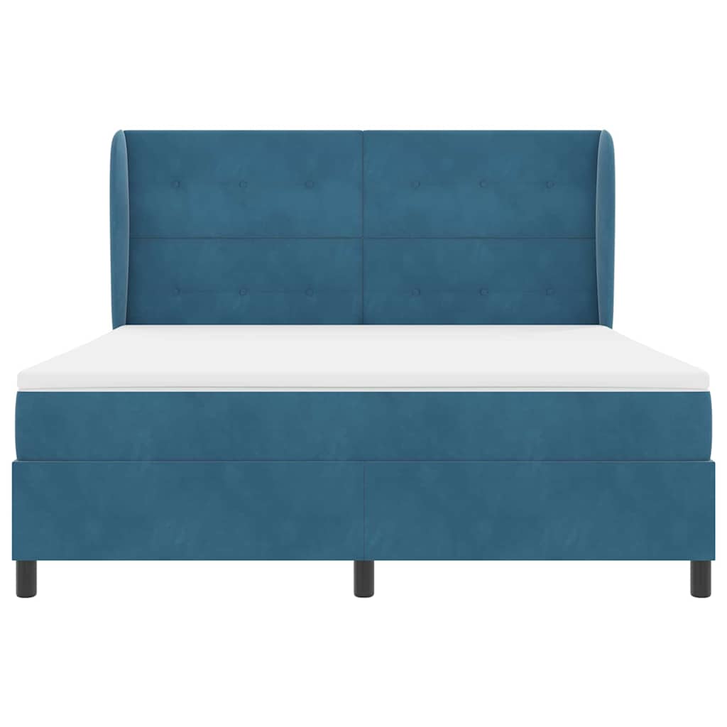 vidaXL Κρεβάτι με ελατήρια Σκούρο Μπλε 200 x 180 cm Βελούδο