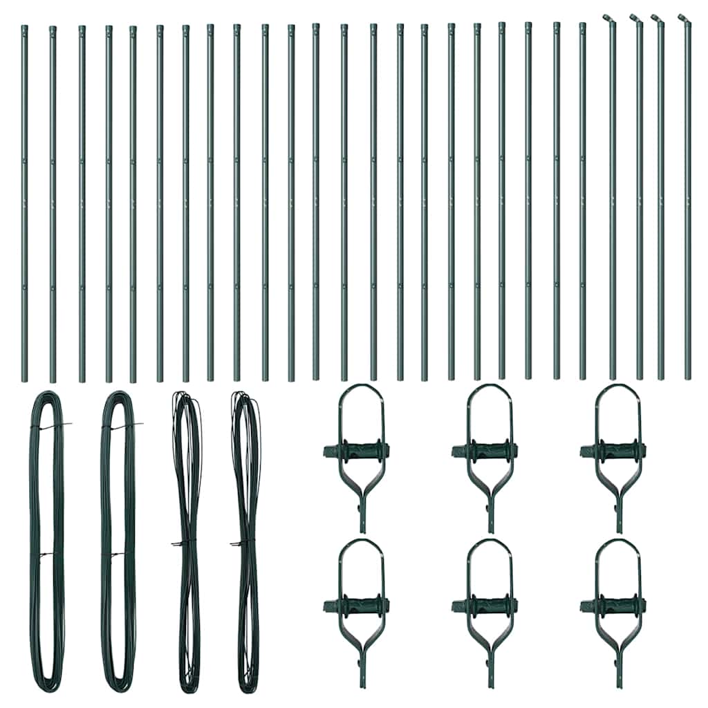 vidaXL Στύλοι 26 τεμ Πράσινοι Ø32 mm 170 εκ Γαλβανισμένο Μέταλλο