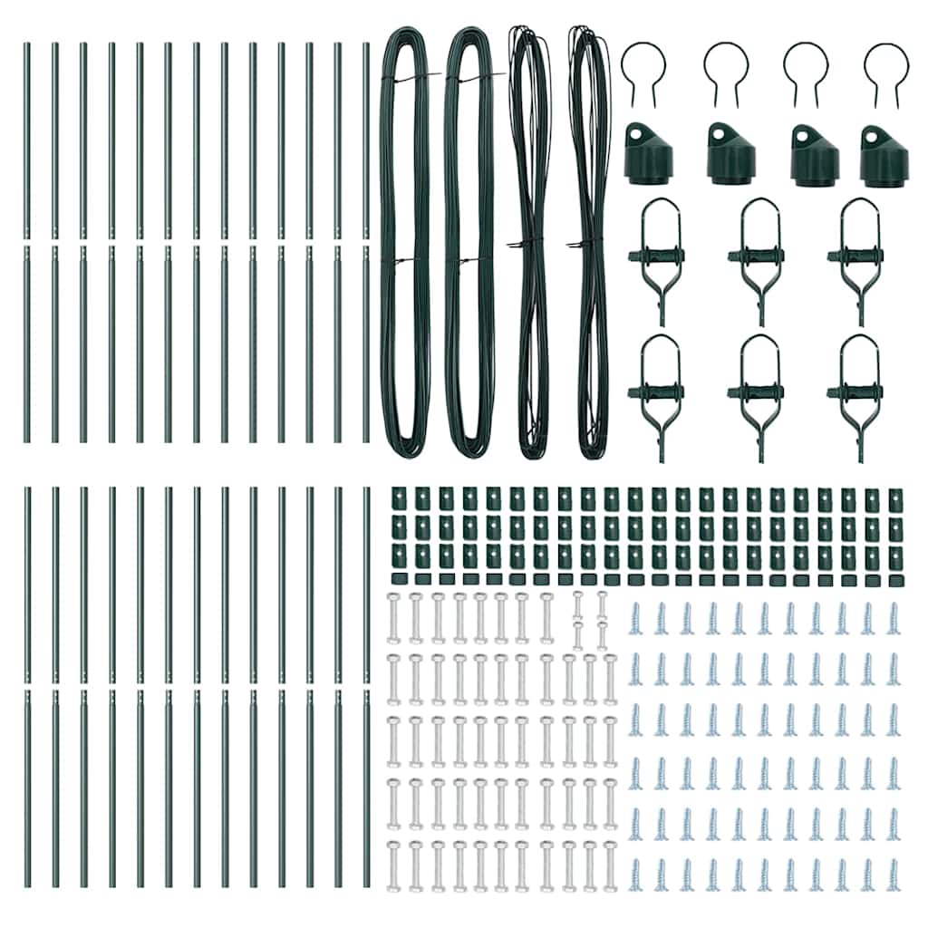vidaXL Πόρτες Περιφράξεων 26 τεμάχια Πράσινο Ø32 mm 190 cm Γαλβανισμένος Χάλυβας