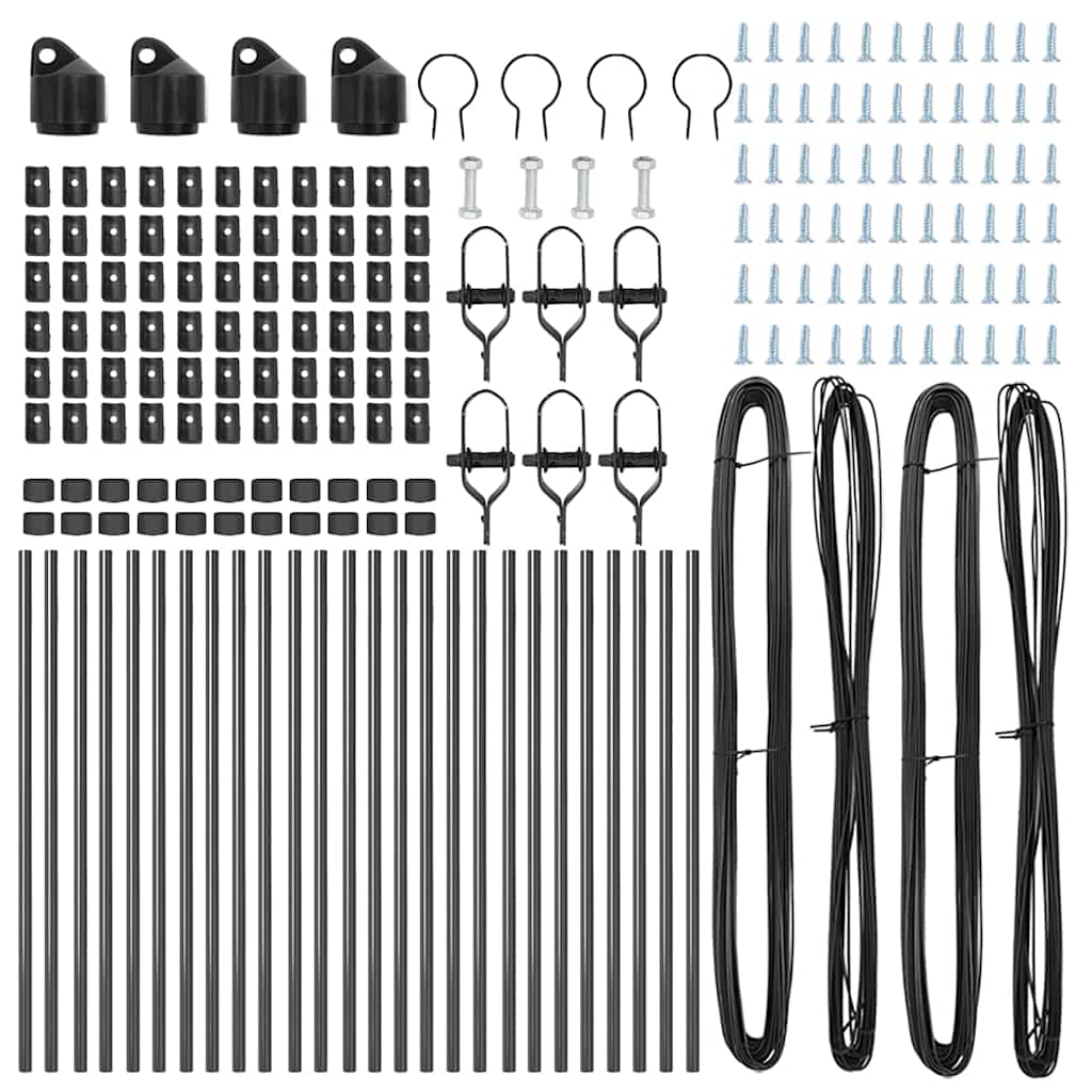 VidaXL Στυλίδια Φράχτη 26 τεμ Γκρι Ø32 χλστ 80 εκ Γαλβανισμένο Χάλυβα