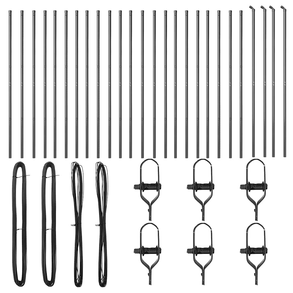 vidaXL Σιδηρόδρομοι 26 τεμ Γκρι Ø32 χλστ 190 εκ Γαλβανισμένο Χάλυβα