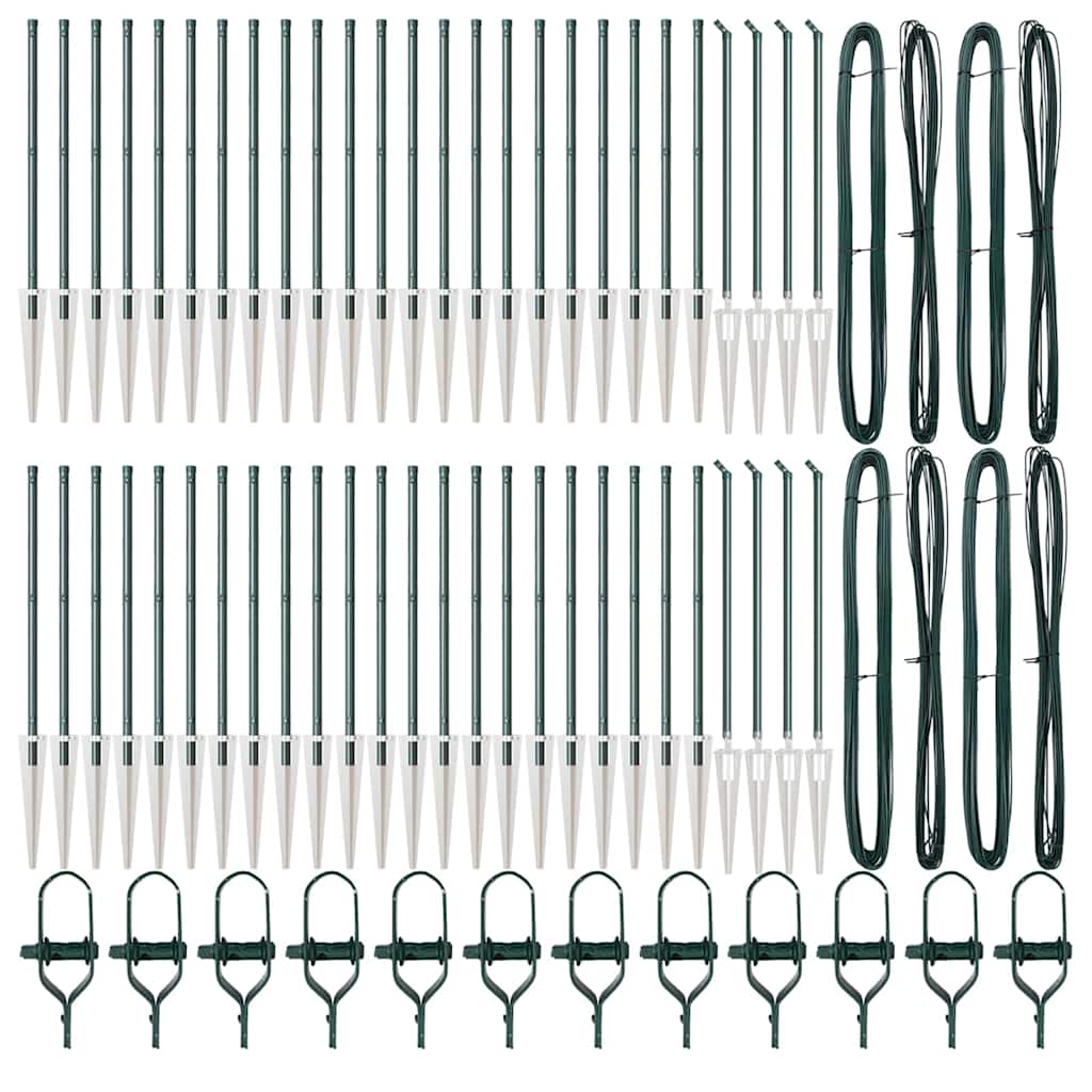 vidaXL Στυλοί Φράγματος με Σπίκερ 52 τμχ Ø32 χιλ 60 εκ Γαλβανισμένο Χάλυβα