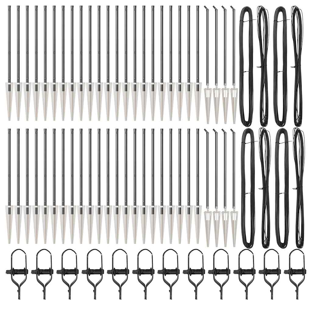 vidaXL Πόρτες με Σπίκα 52 τεμάχια Ø32 χιλιοστά 120 εκατοστά Γαλβανισμένο Ατσάλι