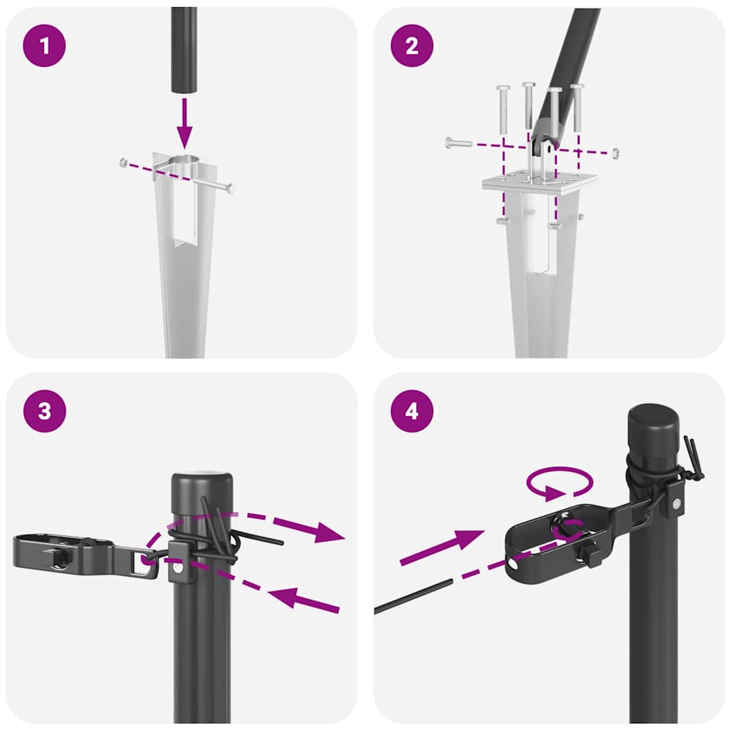 vidaXL Στυλοί Φράχτη με Σφήνα 52 τεμάχια Ø32 mm 160 cm Γαλβανισμένο Ατσάλι