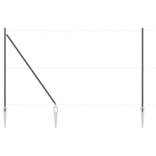 vidaXL Στήλες Φράχτη με Άκρο 26 τμχ Ø32 mm 170 cm Γαλβανισμένο Χάλυβα