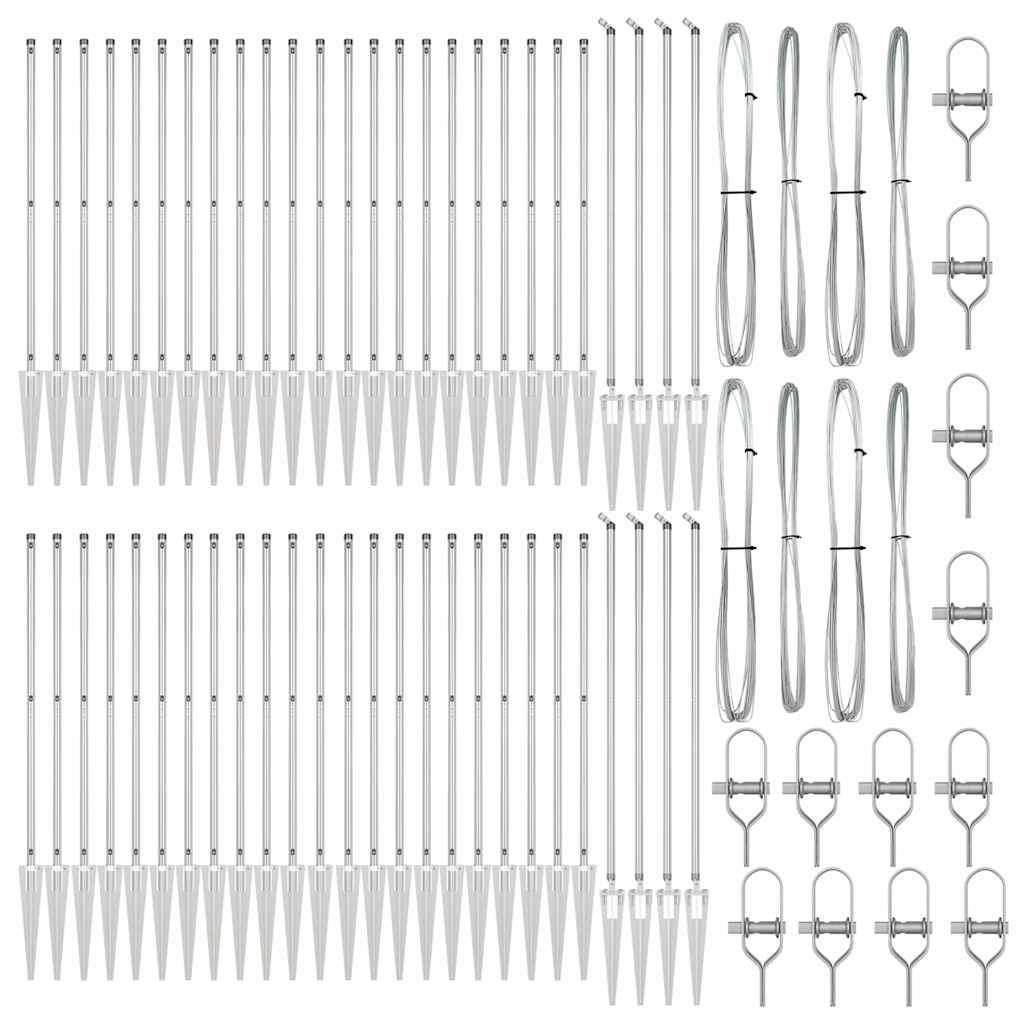 vidaXL Στυλίτες με άκρο 52 τεμ Ø32 χλστ 60 εκ Γαλβανισμένο Ατσάλι