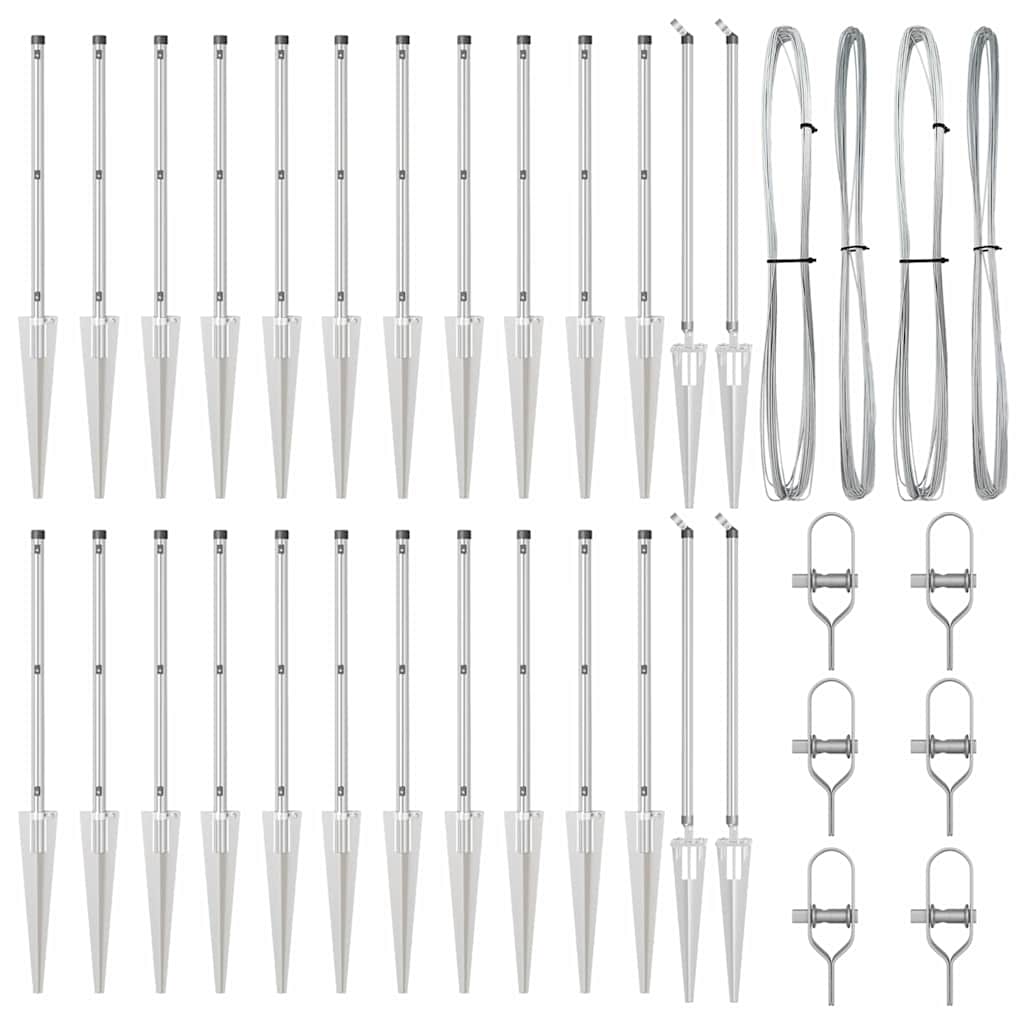 vidaXL Στύλοι Φράχτη με Αγκύρωμα 26 τεμ Ø32 mm 100 cm Γαλβανισμένος Χάλυβας
