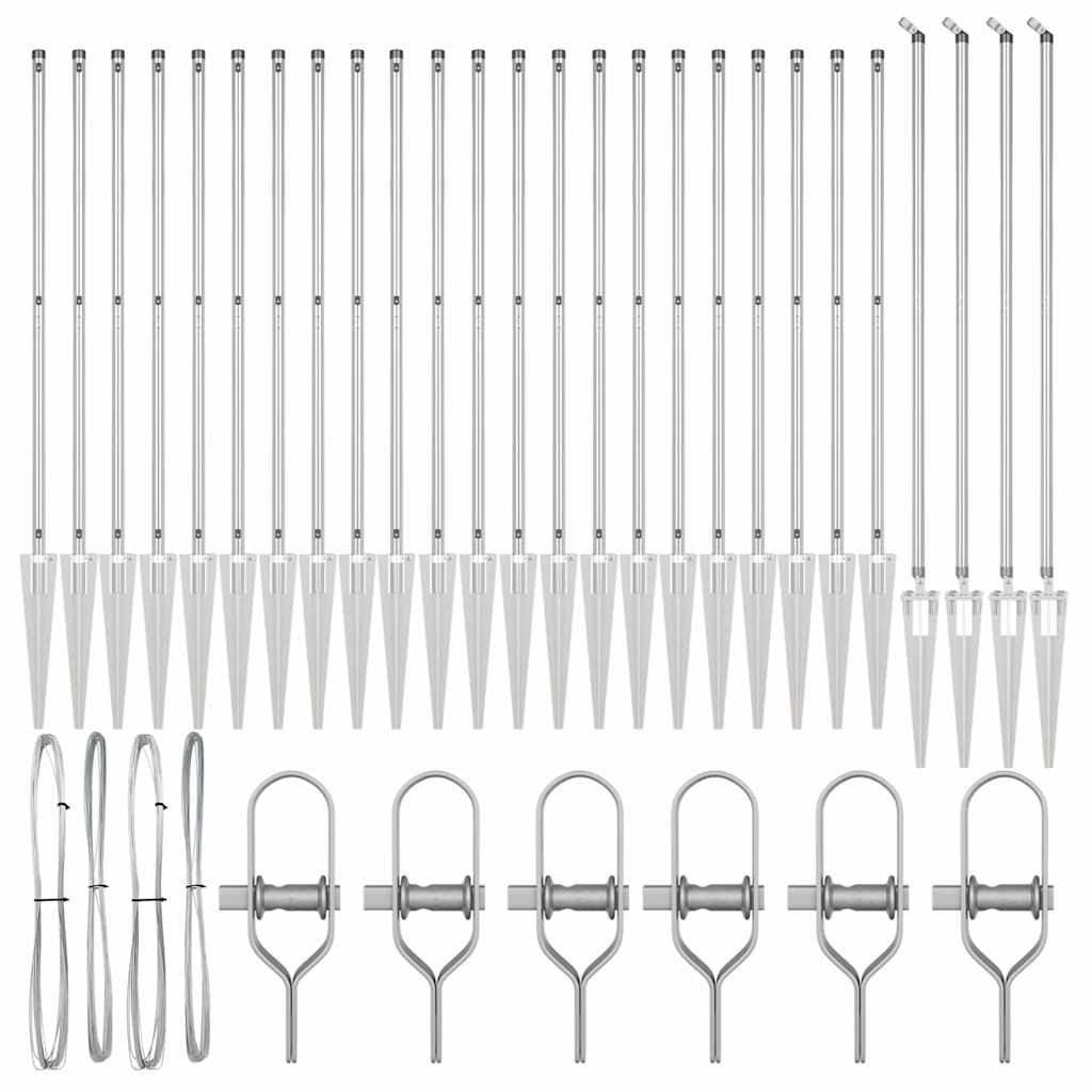 Πόλοι περίφραξης vidaXL με αιχμή 26 τεμάχια Ø32 mm 160 cm Γαλβανισμένο ατσάλι