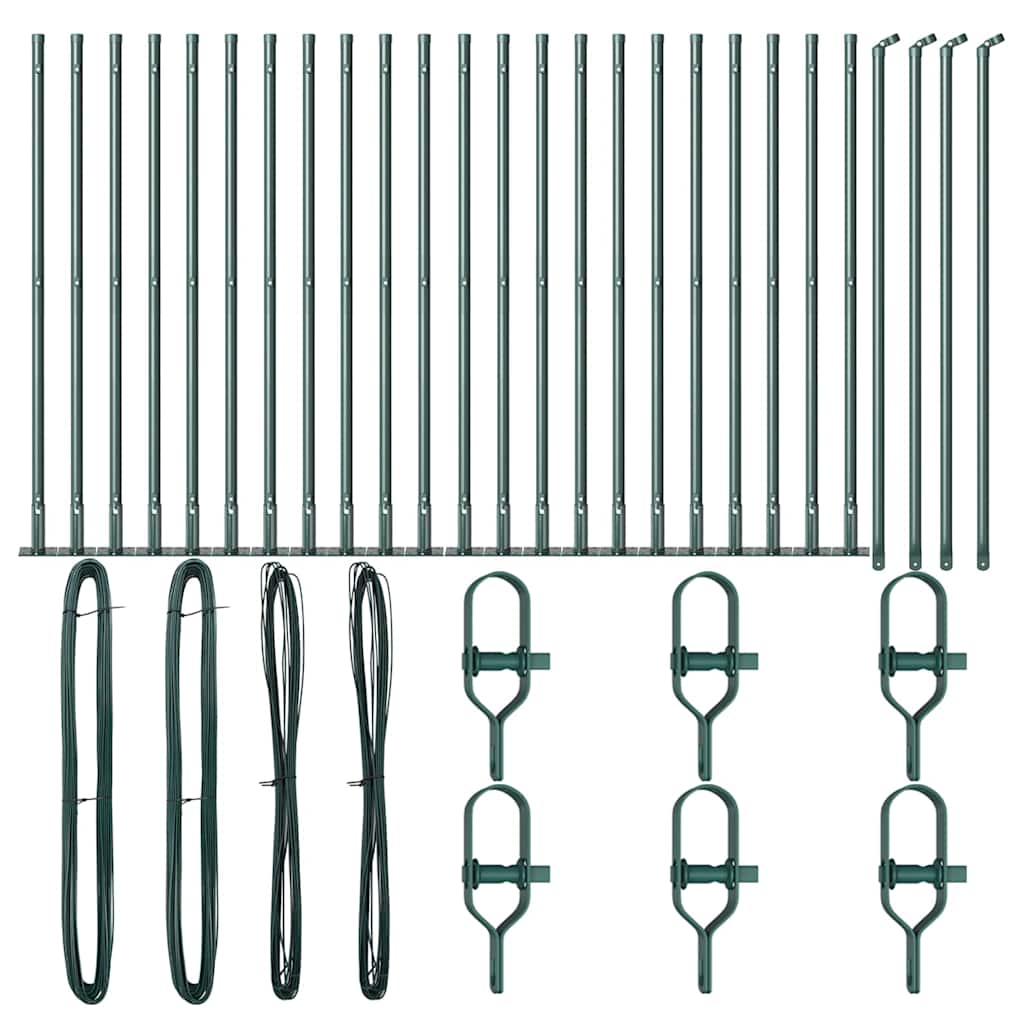 vidaXL Κολώνες Φράχτη με Βάσεις 26 τεμ Ø32mm 110cm Γαλβανισμένο Ατσάλι