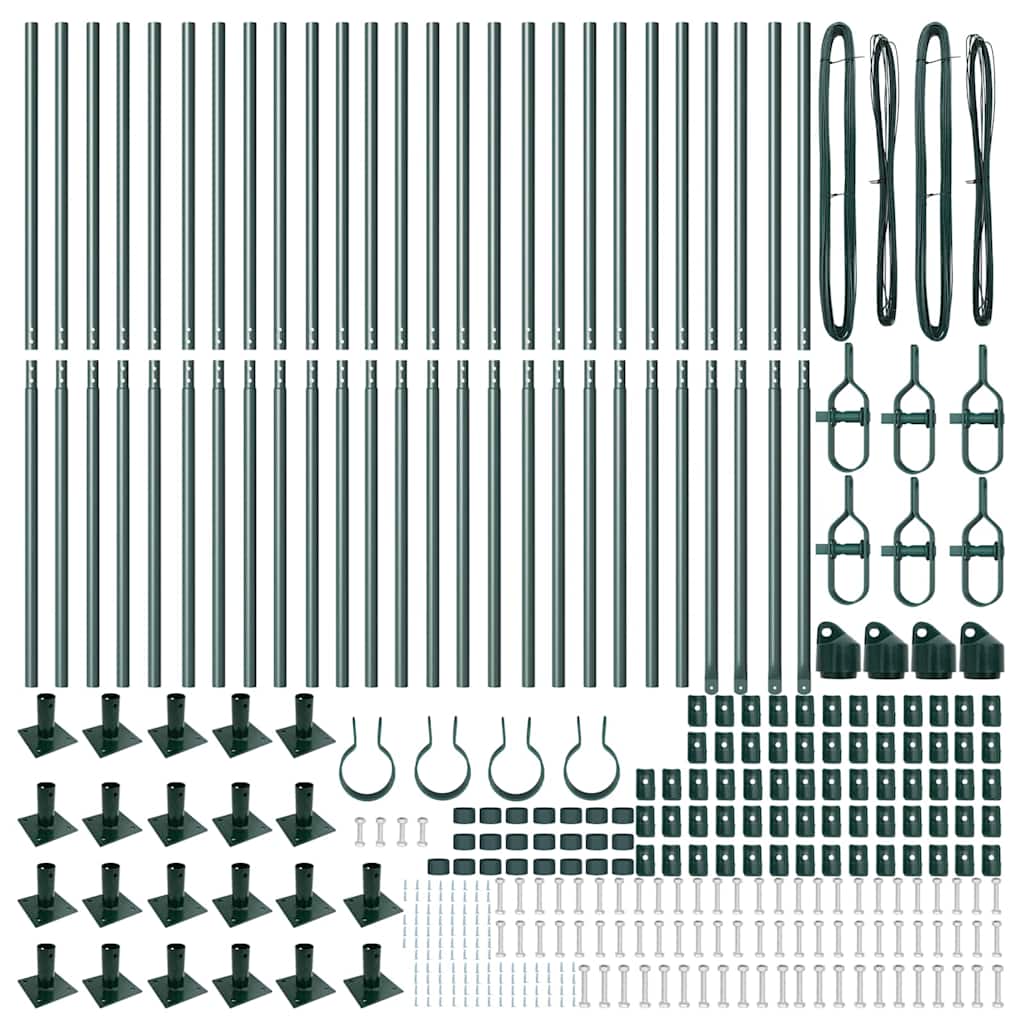 vidaXL Κολώνα Φράχτη με Σκυρόδεμα 26 τμχ. Πράσινο