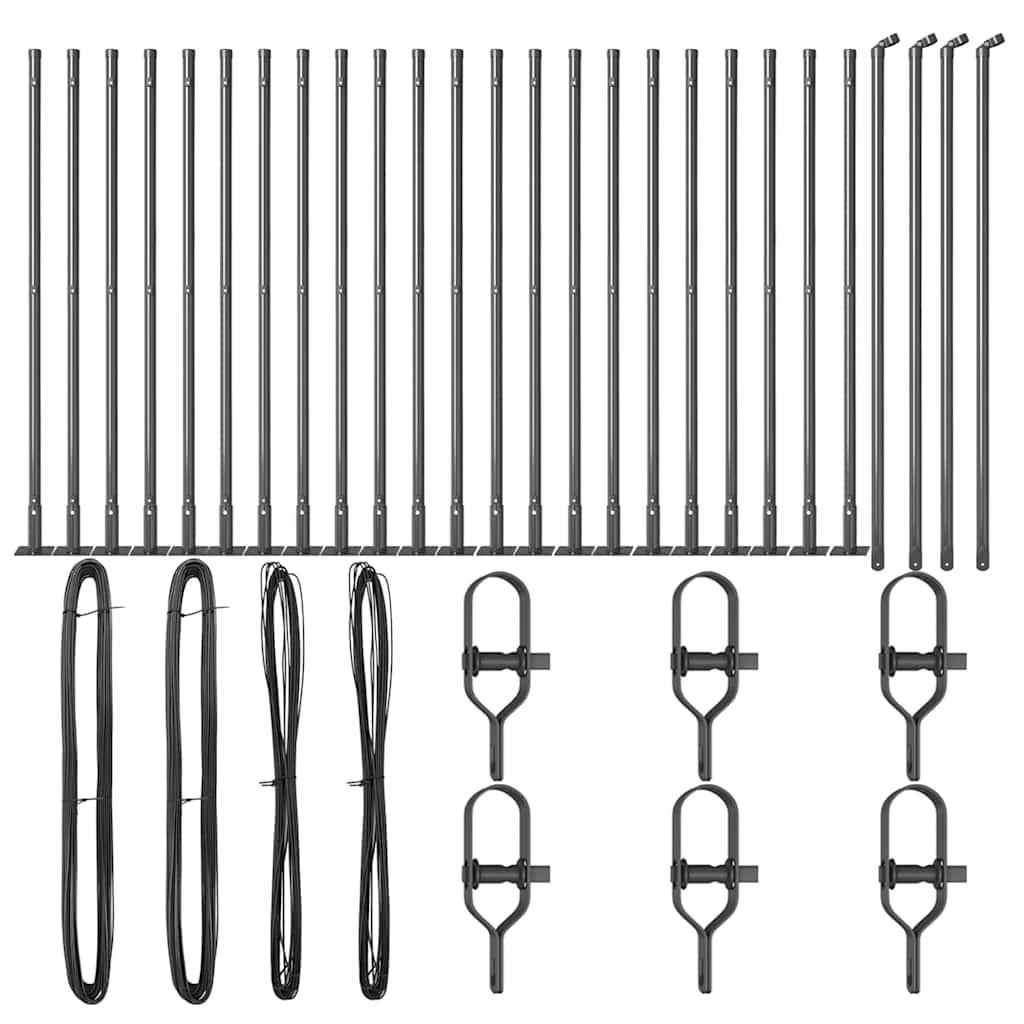 vidaXL Στυλίσκοι με Βάσεις 26 τεμάχια Ø32mm 90cm Γαλβανισμένο Ατσάλι