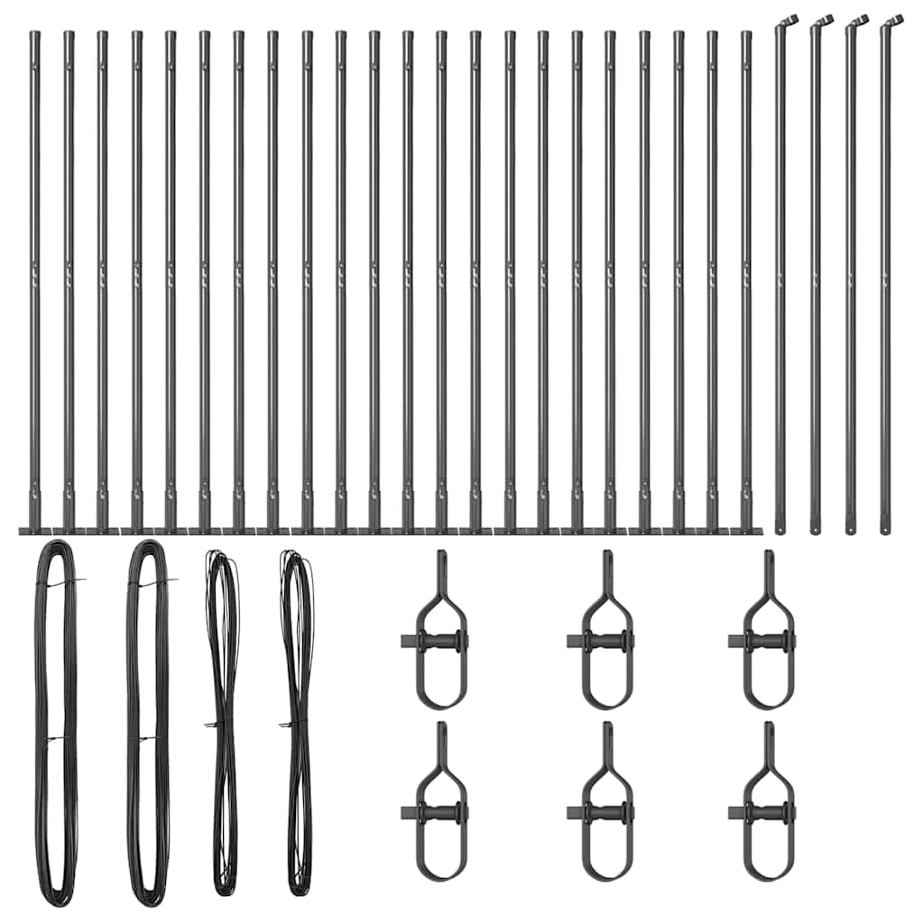 vidaXL Poste Φράχτη με Βάση 26 τεμάχια Ø32mm 83,5cm Γαλβανισμένο Χάλυβα